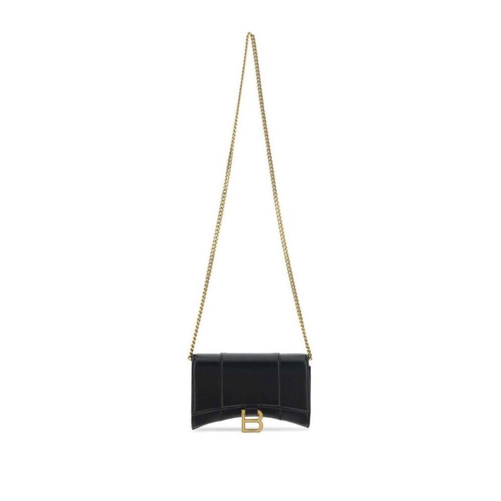 Balenciaga Hourglass Chain Wallet Calf Leather